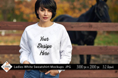 Ladies White Country Sweatshirt mockup jpg Product Image 1