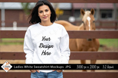 Ladies White Country Sweatshirt mockup jpg Product Image 1