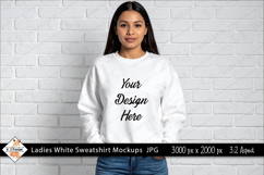 Ladies White Sweatshirt mockup jpg Product Image 1
