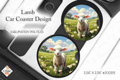 Lamb Car Coaster Design Sublimation Product Image 1