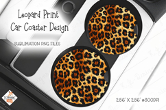 Leopard Print Car Coaster Design Sublimation Product Image 1