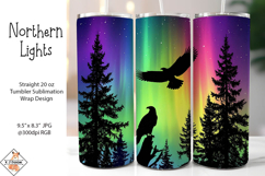 Northern Lights Tumbler Sublimation Wrap | Aurora Borealis Product Image 1