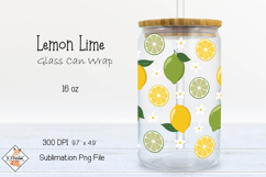 Libbey Lemon Lime Glass Can Wrap Sublimation Design Product Image 1