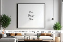 Living Room Wall Frame Mockup Background jpg Product Image 1