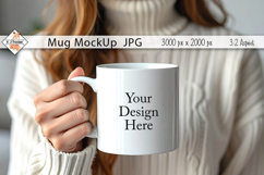 Lady holding mug mockup photo JPG Product Image 1