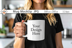 Lady holding mug mockup photo JPG Product Image 1
