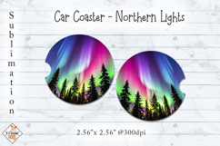 Northern Lights Car Coasters | Sublimation Designs Product Image 1