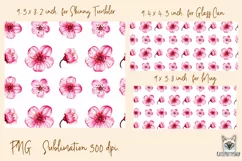 Sakura flowers, tumbler, mug, libbey can sublimation png Product Image 2