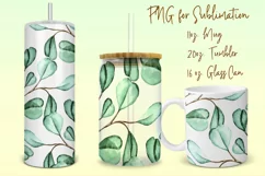 Eucalyptus, tumbler, mug, libbey can sublimation png Product Image 1