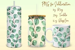 Eucalyptus, tumbler, mug, libbey can sublimation png Product Image 1