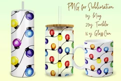 Christmas lights, tumbler, mug, libbey can sublimation png Product Image 1