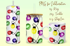 Christmas lights, tumbler, mug, libbey can sublimation png Product Image 1