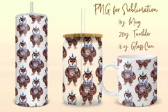 Owl, tumbler, mug, libbey can premium design for sublimation Product Image 1