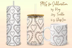 Heart shape pearls, tumbler, mug sublimation wrap, glass can Product Image 1