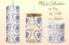 Heart shape pearls, tumbler sublimation, mug, libbey can. Product Image 1
