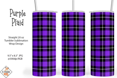 Purple Plaid Tumbler Sublimation Design Product Image 1