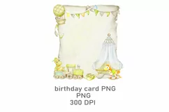 Eco Toys Clipart Boho Baby Birthday invitation Watercolor cl Product Image 2