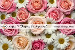 Roses &amp; Daisies Background jpg | Flower Photos Product Image 1