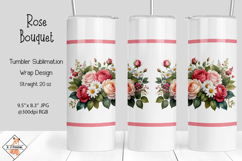 Rose Bouquet Sublimation Tumbler Wrap Design Product Image 1