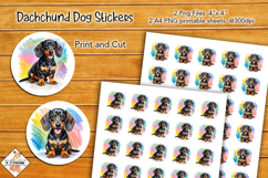 Dachshund Dog Stickers &amp; A4 Sheets | Print and Cut Product Image 1
