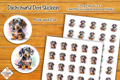 Dachshund Dog Stickers &amp; A4 Sheets | Print and Cut Product Image 1