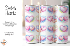 Sketch Hearts Tumbler Sublimation Wrap Product Image 1