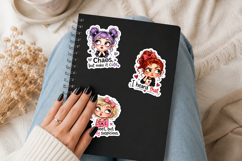 Funny Big-Eyed Girl Stickers Bundle PNG Product Image 4