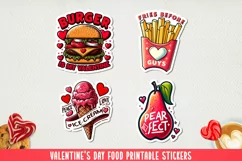 Valentine food printable stickers. JPG, PNG. Product Image 1