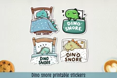 Dino snore printables stickers. PNG, JPG. Product Image 1