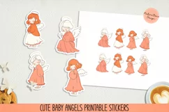 Cute baby angels printable stickers. PNG, JPG. Product Image 1