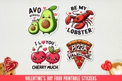 Valentine food printable stickers. JPG, PNG. Product Image 1