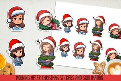 Morning after Christmas stickers and Sublimation PNG. Product Image 1