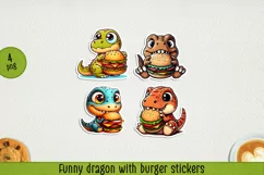Funny dragon printable stickers. PNG, JPG. Product Image 1