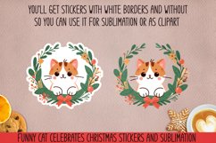 Funny cat celebrates Christmas.Stickers and Sublimation PNG. Product Image 2