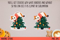Funny cat celebrates Christmas.Stickers and Sublimation PNG. Product Image 2