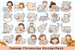 Funny Printable Cat Sticker Pack. PNG. Product Image 1