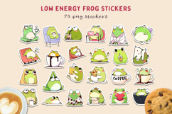 Low Energy Frog Stickers | Cute Frog PNG &amp; Cricut Sheet Product Image 1