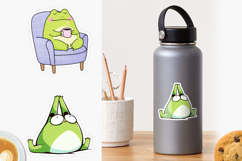 Low Energy Frog Stickers | Cute Frog PNG &amp; Cricut Sheet Product Image 9