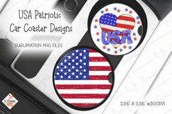 American Patriotic Car Coasters | Sublimation Designs Product Image 1