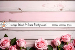 Vintage Wood &amp; Roses Background Product Image 1