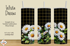 White Daisies Tumbler Sublimation Wrap Product Image 1