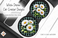 Daisy Car Coasters | Sublimation Designs Product Image 1