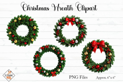 Christmas Wreaths Clipart PNG Product Image 1