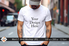 Men&#039;s White T Shirt mockup jpg Product Image 1