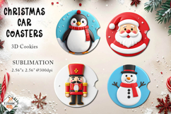 Christmas Car Coasters | Sublimation Designs Product Image 1