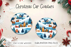 Christmas Car Coasters | Sublimation Designs Product Image 1