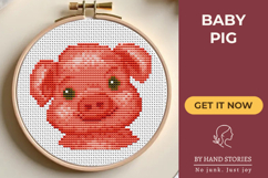 Cute Baby Pig Cross Stitch Pattern PDF Product Image 1