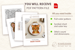 Cute Baby Tiger Cross Stitch Pattern PDF Product Image 2
