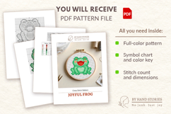 Joyful Frog Cross Stitch Pattern PDF Product Image 2