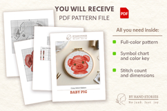 Cute Baby Pig Cross Stitch Pattern PDF Product Image 2